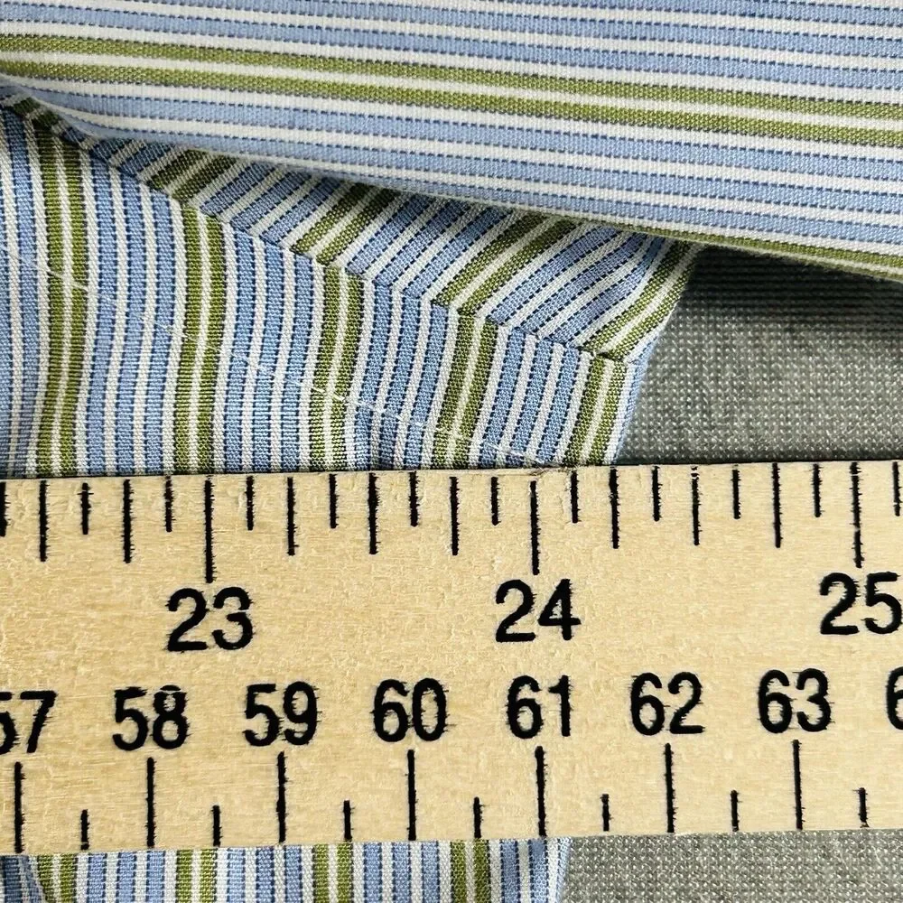 Vintage Brooks Brothers Shirt Men 16 -34 Blue Green Supima Cotton Preppy Classic